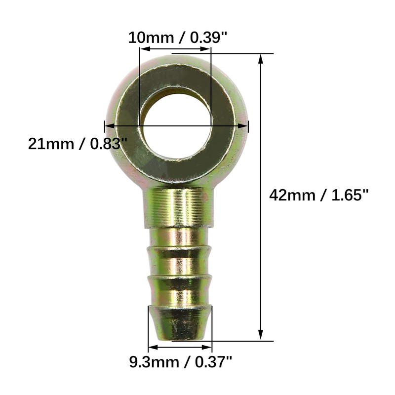 sourcing map 2 x Hollow Screws 10 mm Hose Nozzle