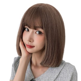 Inman Wig, Semi-Long, Medium, Bob, Gradient Wig, Full Wig, Women's, Straight, Natural, Harajuku, Lolita, Everyday, Earhook (Hime Bob Bee Flaxen)