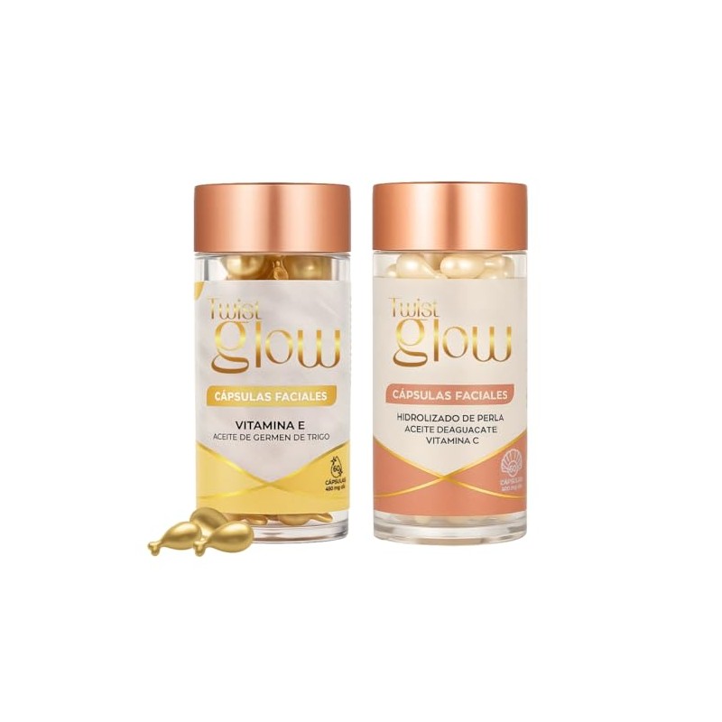 Dúo Cápsulas Faciales Twist-Off, Vitamina E + Vitamina C, 60