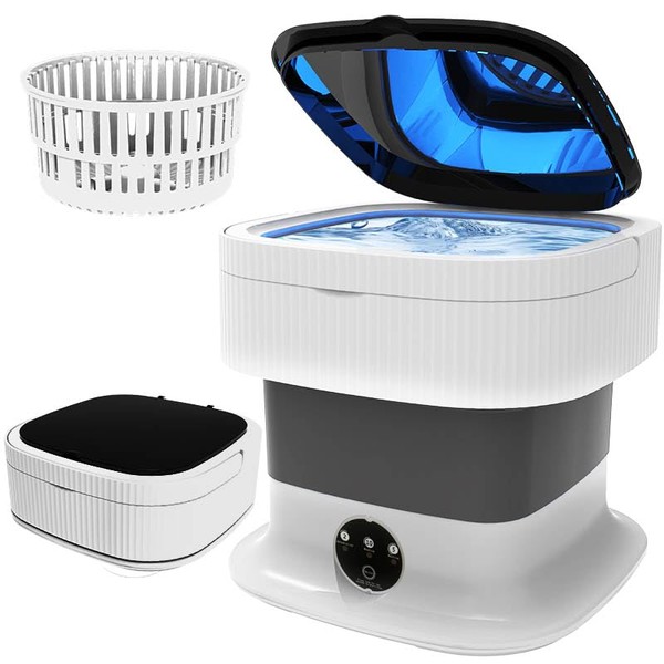 Portable Washing Machine, 16L Mini Foldable Washer and Spin Dryer,