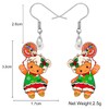 TIZURO Christmas Acrylic Fun Holly Santa Hat Gingerbread Man Earrings