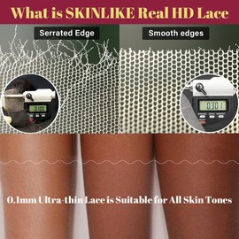 denacfi 250 Density 13x6 SKINLIKE Real HD Lace Front Wigs Human hair 0.10mm Ultra-thin Invisible HD Lace Front Wigs Straight Lace Front Wigs Pre Plucked for Women 22 Inch