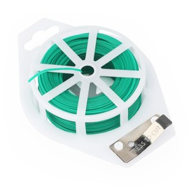 KINGLAKE 100M Pflanzen bindedraht dünn ummantelt gartendraht weich blumendraht Pflanzendraht rankhilfe mit Schneide für den Garten Bündeln von Pflanzen，grün