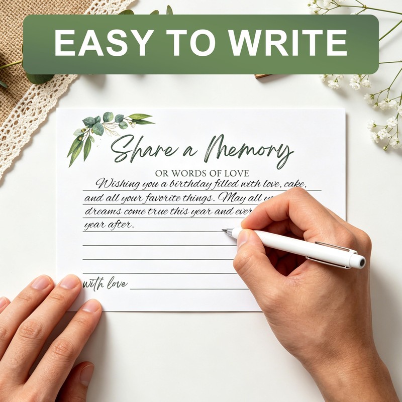 50 PCS Share a Memory Cards for Celebration of Life,