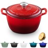 ROSSALLINI Signature Enameled Cast Iron Dutch Oven, Non-Stick Serving Pot
