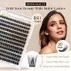 BEFER Lash Clusters, 180 Pcs D Curl Eyelash Clusters 3D