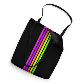 Retro Racing Stripes - 80s Style Vertical Stripe Striped Tote Bag