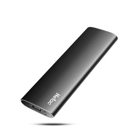 Netac 1TB Portable SSD, Ultra-Small External Maximum 550MB/s Desktop Storage, Expansion, Type-C, Type-A, Ultra-thin Aluminum Case, Shockproof, Quiet, Black, Leather Case