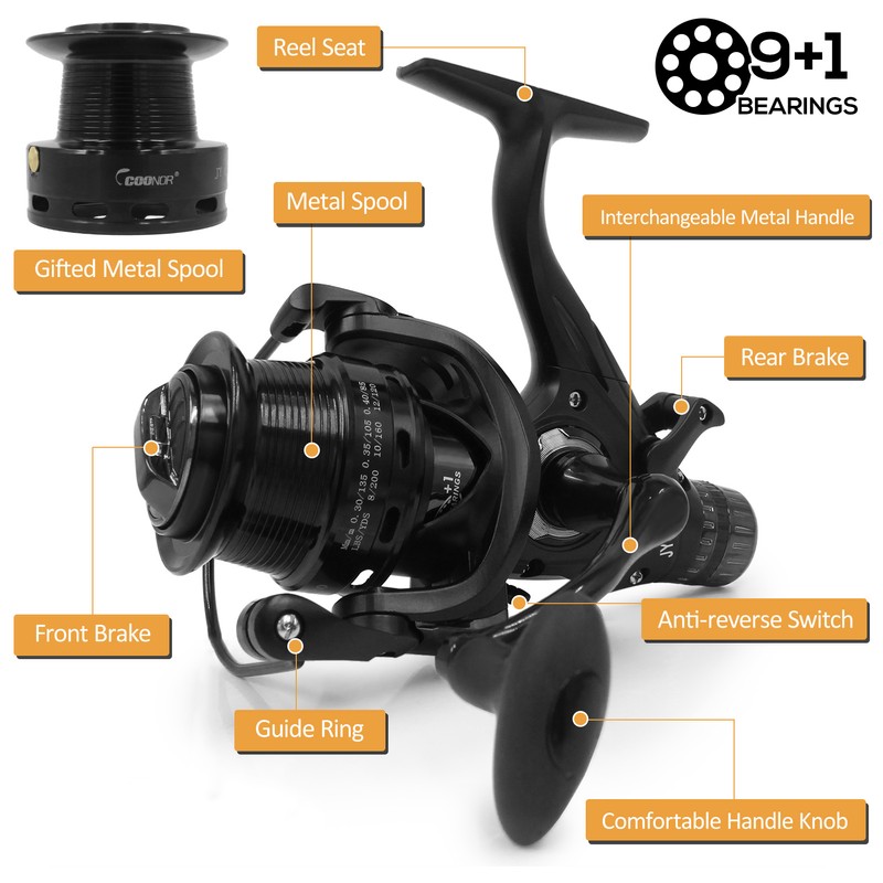 9+1BB Speed Ratio Fishing Reel with Dual Brake System Smooth