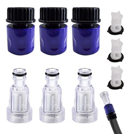 ZGGAZCA 6Pcs 3/4 Inch Pressure Washer Hose Connector Parts Clean Power Garden Adapter, Replacement Quick Snap On Fittings Compatible with PW909103K Outdoor Water Hose and Cleaning Equipment Blue
