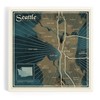 Seattle, Washington, Nautical Map (Absorbent Ceramic Coaster, Single, Cork Back,