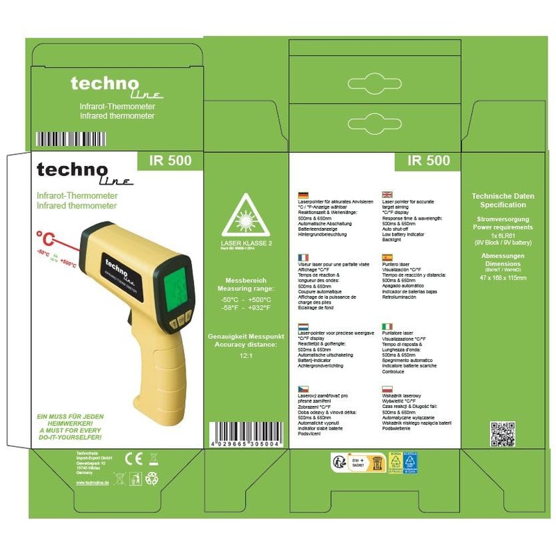 Etekcity Digital Laser Infrared Thermometer -50 to +500 °C, IR