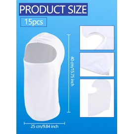 15 Pcs White Painters Spray Socks Mask Hair Sock Head Covering Stretch Headwear for Unisex Full Face Cover