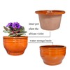 Dphagesy African Violet Pots Self Watering Round Ceramic Violet Pot