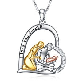 CRMAD Family Necklace for Mom Dad Sterling Silver Gifts for Wife Mother Father Day Gift