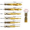TSUCIA Tap Drill Set, Drill Bit, Hexagonal Shaft, Chamfering Tap,