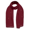 Basic Sense Chiffon Pearl Scarf Luxurious Head Wrap Hijab, Burgundy