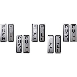 By Be The Bestest Brushed 304 Grade Stainless Steel Premium Push/Pull Set Door Sign (Vertical ) 5 x 1.5 inch Stylish (Pack Of 5)