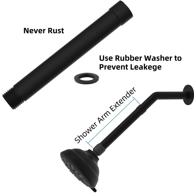 Hibbent All Metal 6 Inch Shower Head Extension Arm -