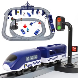 LZDMY Railway Children's Electric Car Racing Track Set Toy, 67 Pieces Children's Toy Train Compatible with Brio Rails Christmas Easter Birthday New Year Gift for 3 4 5 Years Boys Girls