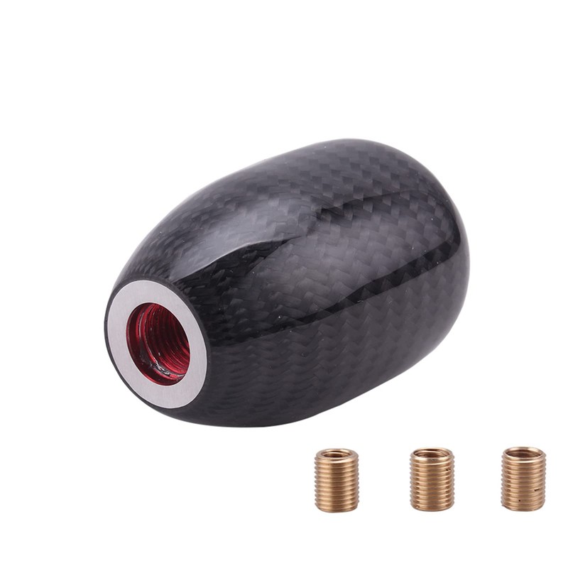 Carbon Fiber Shift Knob Gear Shifter Knobs with 3 Adapter