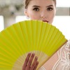 FANSOF.FANS Pack of 10 Fabric Handheld Fan with a Tassel