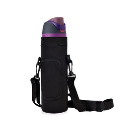 AF-WAN Neoprene Carrier Water Bottle Insulation Sleeve,Waterproof, Anti-Slip, Anti-Scratch Pouch with Shoulder Strap, fit for Owala Insulated Stainless Steel Water Bottle (Black, For 24 oz)