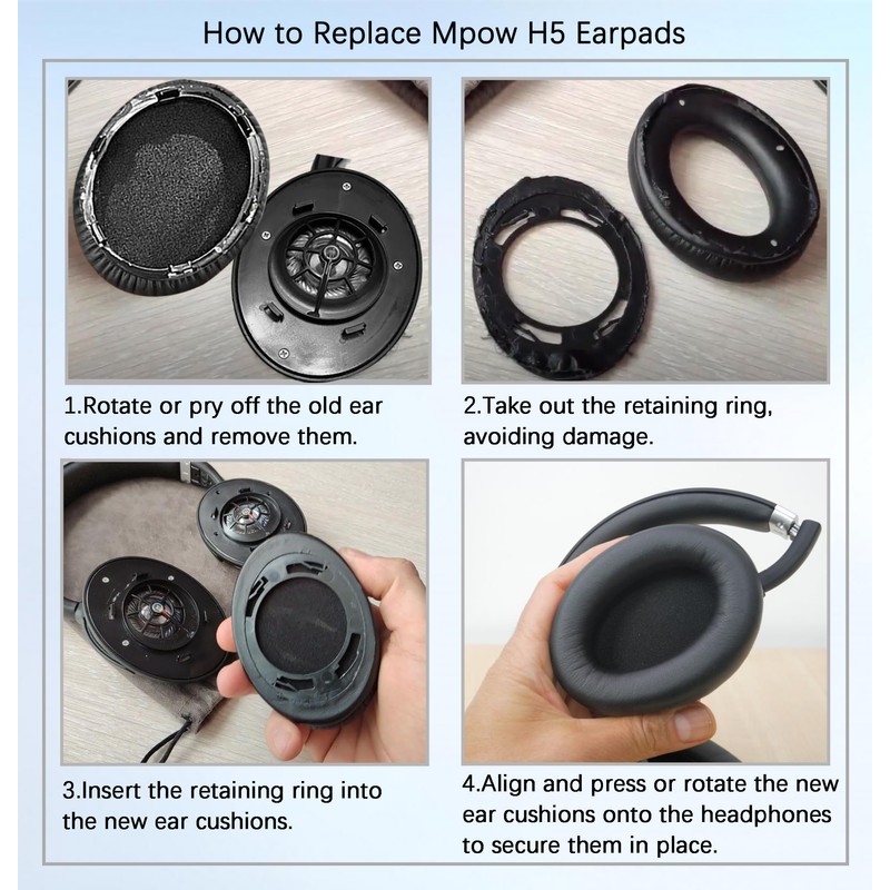 HAIZEEN Ear Pads Compatible with Mpow 059 / H1 /