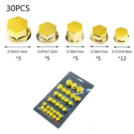 30 Pcs Universal Motorcycle Screw Nut Different Size Motorbike Screw Nut Bolt Cap Cover Decoration Bolts Toppers Cap for Cover Engine Transmission