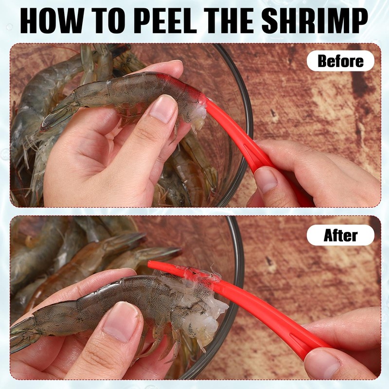 Gisafai 6 Pcs Shrimp Peeler Plastic Deveiner Cleaner Tool for