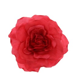 Zac's Alter Ego Very Large Satin-Feel Rose Flower on Brooch Pin & Elastic