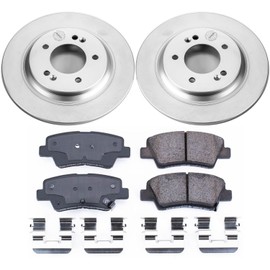 Power Stop CRK6985 Coated Brake Rotor and Ceramic Brake Pads- Rear For Hyundai Elantra GT, Hyundai Son, Kia Cadenza, Kia Fo, Kia Opt, Kia Soul EV [Model Specific]