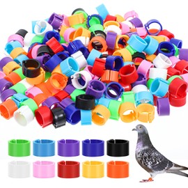 Wanmu 200Pcs 8mm Birds Leg Rings, Chicken Identification Band, Multicolor Quail Bands for Legs, Leg Bands Clip-on Rings for Birds Identification