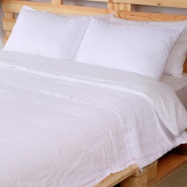 Cacala Muslin Throw Blanket – Muslin Blankets for Adults – Natural Cotton Throw Blankets for Bed and Sofa – Soft and Lightweight 4 Layers – All-Season Boho Throw (51" x 67", Sofa)