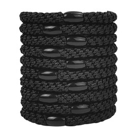 HFZRZFH 10 Pieces High Quality Black Braided Elastic Hair Ties - Hair Bands, Ponytail Holders, No Damage, No Slip, Suitable for Thick and Medium Hair