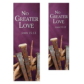 Christian Brands No Greater Love Banner: 2'x6'