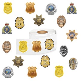 500 pegatinas adhesivas para placa de policía de asesino estético redondo, para decoración de fiestas de Navidad, niños, adolescentes, niñas, niños, para álbumes de recortes, botellas de agua (patrón de moda, 10)