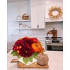 DILATATA Fall Decor Autumn Harvest Pumpkins Centerpiece - Artificial Peony