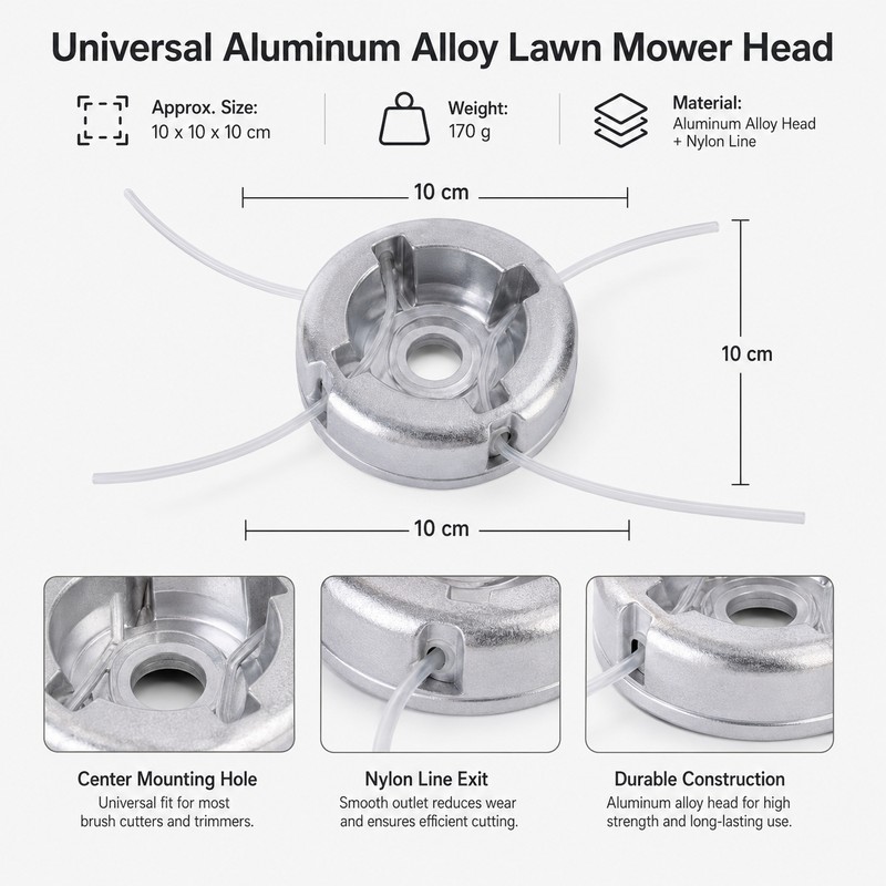 Aluminum Alloy Trimmer Head for Lawn Care – Easy-Load Mowing