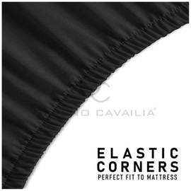 Premium King Size Extra Deep Fitted Sheet Black - Extra Deep Pocket Bed Sheet 16 Inch 40 Cm - Non Iron Polycotton Deep King Size Fitted Sheet, 152X203Cm