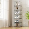 YAOBAI Shoe Box,Set of 6,Stackable Plastic Clear Shoe Box Organizer