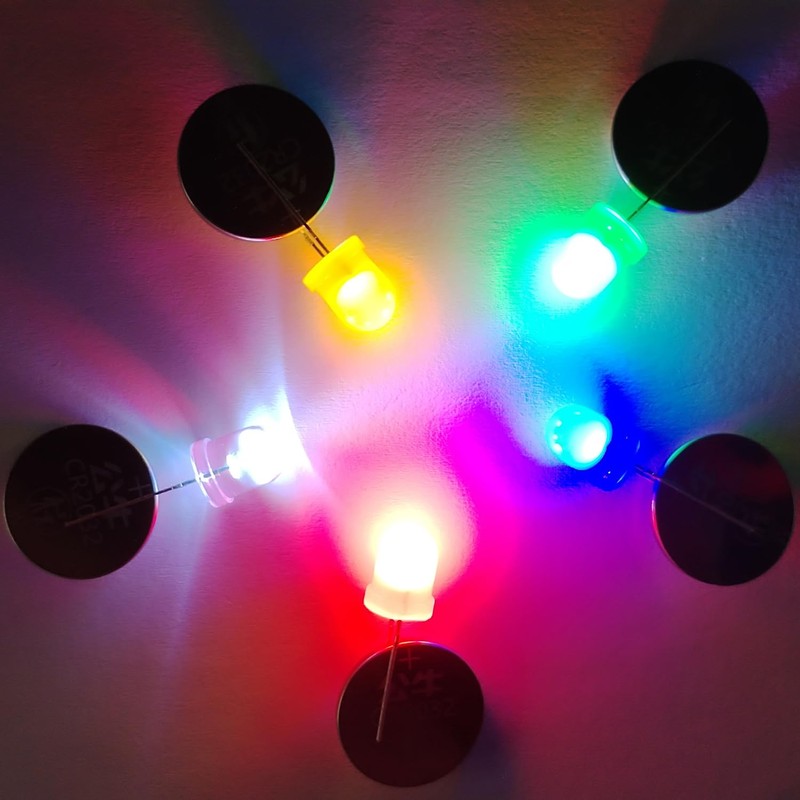 Pack of 50 8 mm LED LEDs, 2 Pin LED