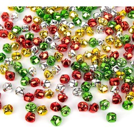 Jingle Bells, 80 Pcs 15mm Metal Craft Bells for DIY Festival Home Christmas Decor (0.6inch Mixed color)