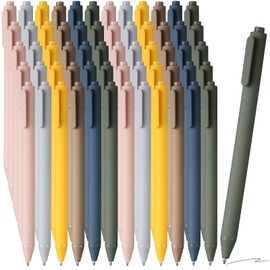 Nezyo 60 Pack Retractable Ballpoint Black Ink Pens Bulk Pens Office Pens Colored Ballpoint Pens Cute Pens Smooth Writing Aesthetic Pens for Daily Writing Notebook Office School (Morandi Colors)