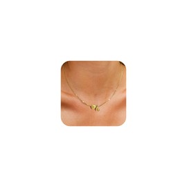 GIFT4U Gold Heart Initial Necklaces for Women Trendy, 18k Gold Plated Initial H Necklace Dainty Heart Necklace Gold Initial Necklace for Women H Letter Necklace Gold Jewelry for Women
