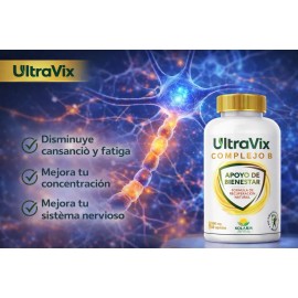 Ultravix Complejo B Vitaminas B1 B2 B3 B6 B12 60 Caps Sabor Sin Sabor                                                                                 