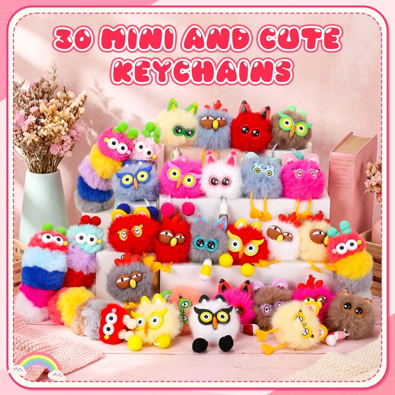 Equsion 30 Pcs Mini Keychain Bulk Party Favors Keychains End