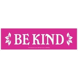 Peace Resource Project Be Kind Small Positivity Bumper Sticker or Decal for Laptops, Water and Hydro Bottles 6-by-1.8 Inches