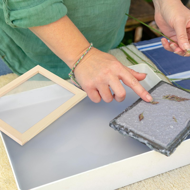 sourcing map Paper Making Screen Wooden Paper Making 4.7 x