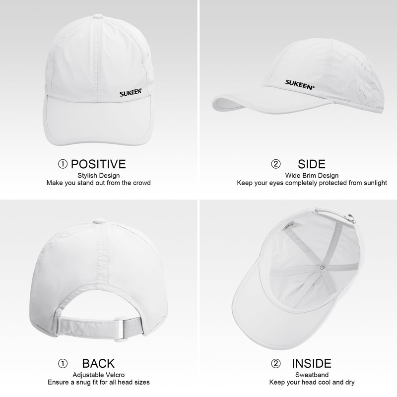 Sukeen 8 cm Baseball Cap with Extended Brim, Lightweight and